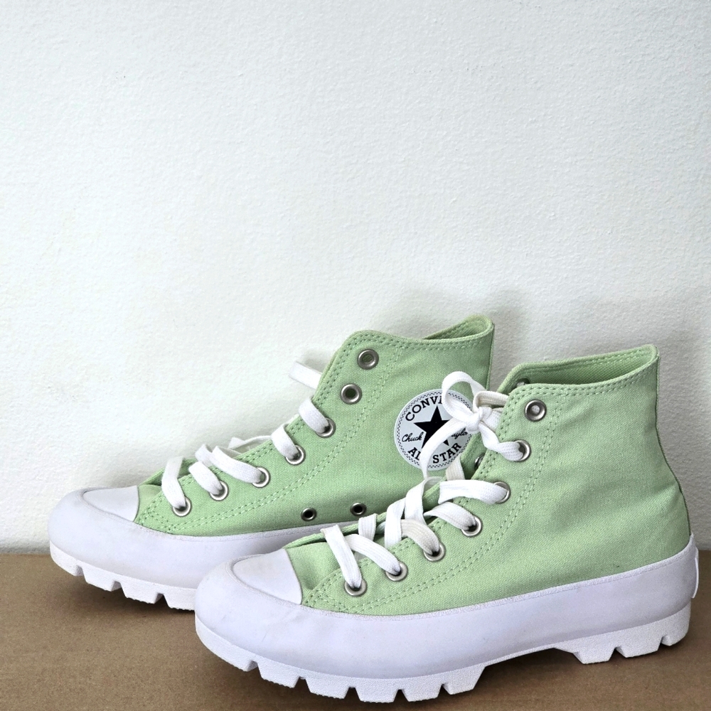 Converse Women's Mint Green White Hi Lugged Platform Sneakers Size 7